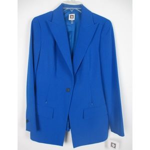 Anne Klein Womens Long One-Button Blazer Jacket